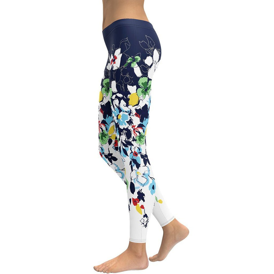 Squar-Proof Flower Drawings Print Leggings | FIERCEPULSE