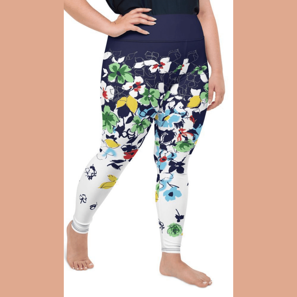 Flower Drawings Plus Size Leggings