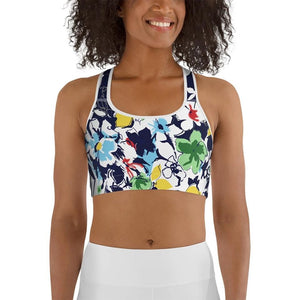 Flower Drawings Sports Bra