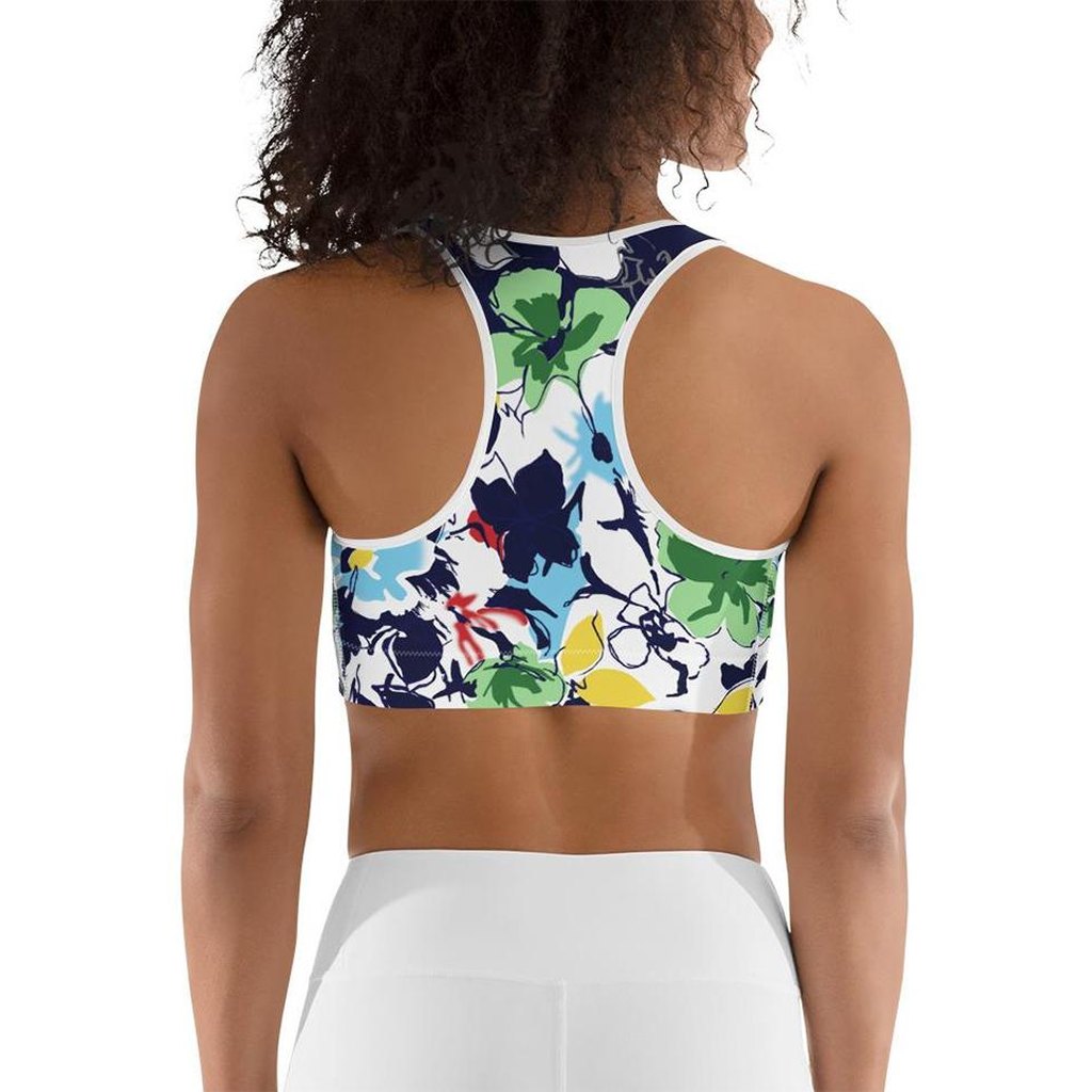 Flower Drawings Sports Bra