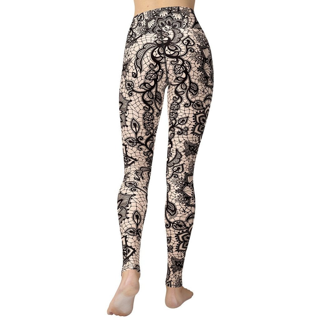 Flower Lace Print Yoga Leggings