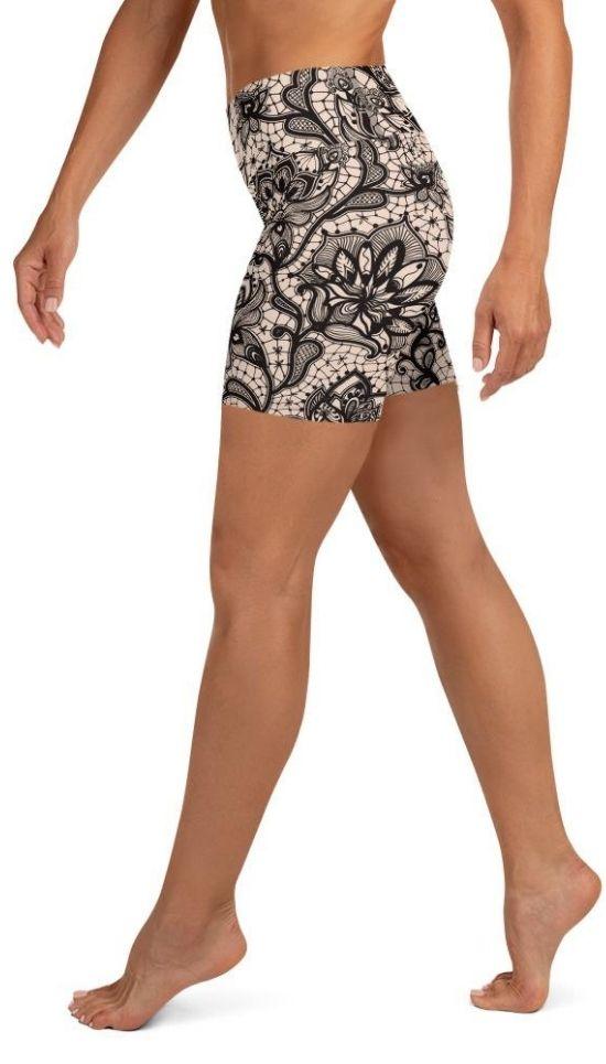 Flower Lace Yoga Shorts
