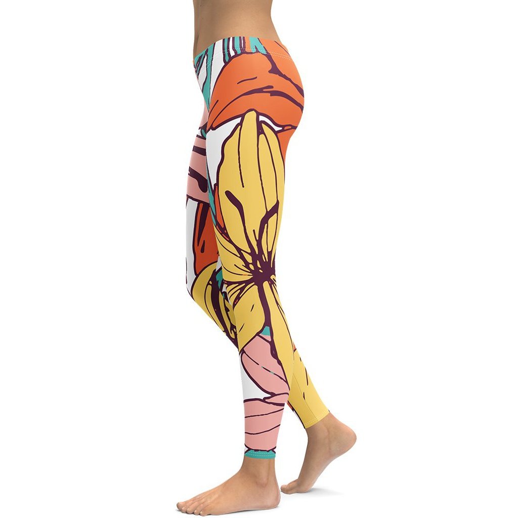 Flower Love Leggings - FiercePulse - Premium Workout Leggings - Yoga Pants