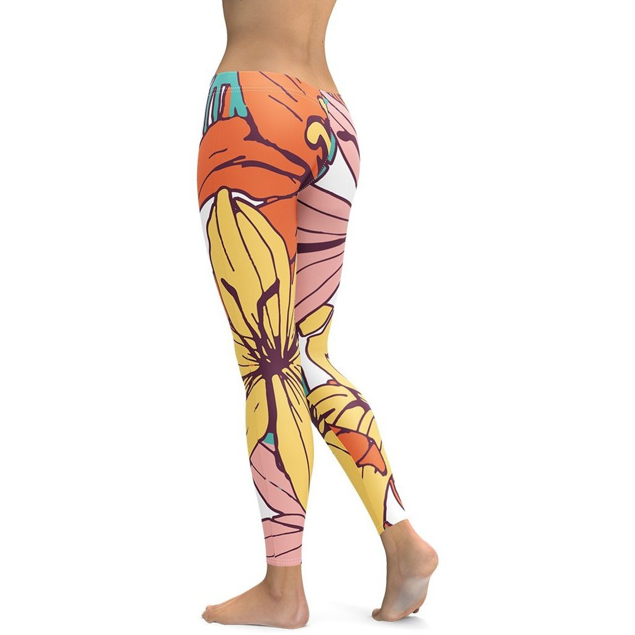 Flower Love Leggings - FiercePulse - Premium Workout Leggings - Yoga Pants