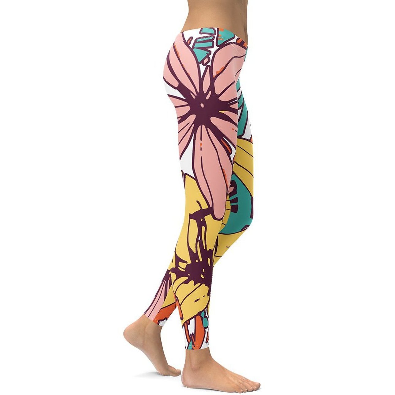 Flower Love Leggings - FiercePulse - Premium Workout Leggings - Yoga Pants
