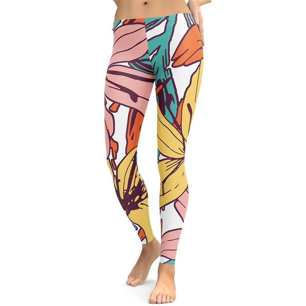Flower Love Leggings - FiercePulse - Premium Workout Leggings - Yoga Pants