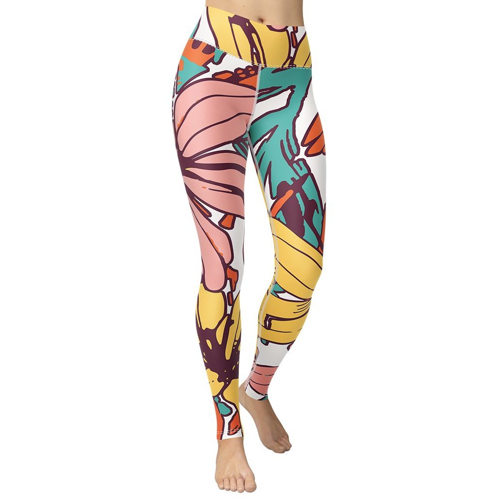 Flower Love Yoga Leggings - FiercePulse - Premium Workout Leggings - Yoga Pants