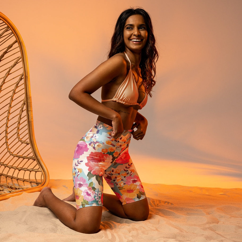 Flower Power Biker Shorts