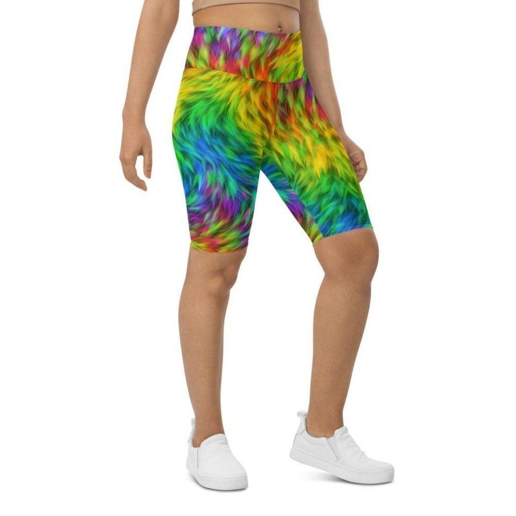 Fluffy Rainbow Biker Shorts