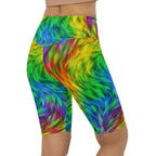 Fluffy Rainbow Biker Shorts