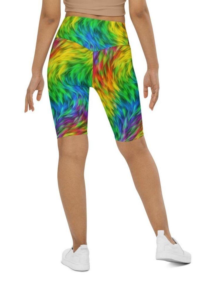 Fluffy Rainbow Biker Shorts