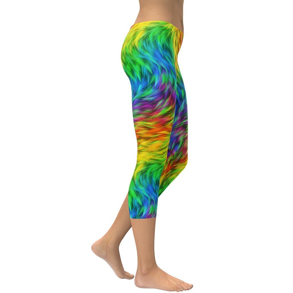 Fluffy Rainbow Capris