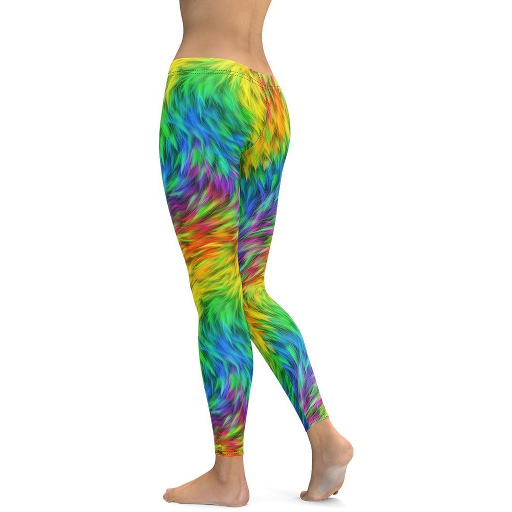 Charming Fluffy Rainbow Leggings | FIERCEPULSE