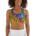 Fluffy Rainbow Sports Bra