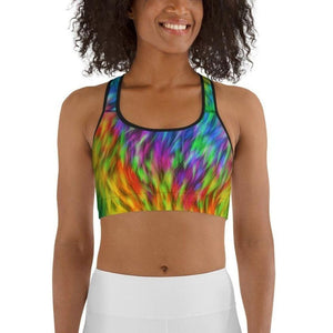 Fluffy Rainbow Sports Bra