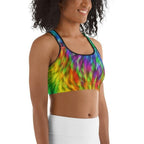 Fluffy Rainbow Sports Bra