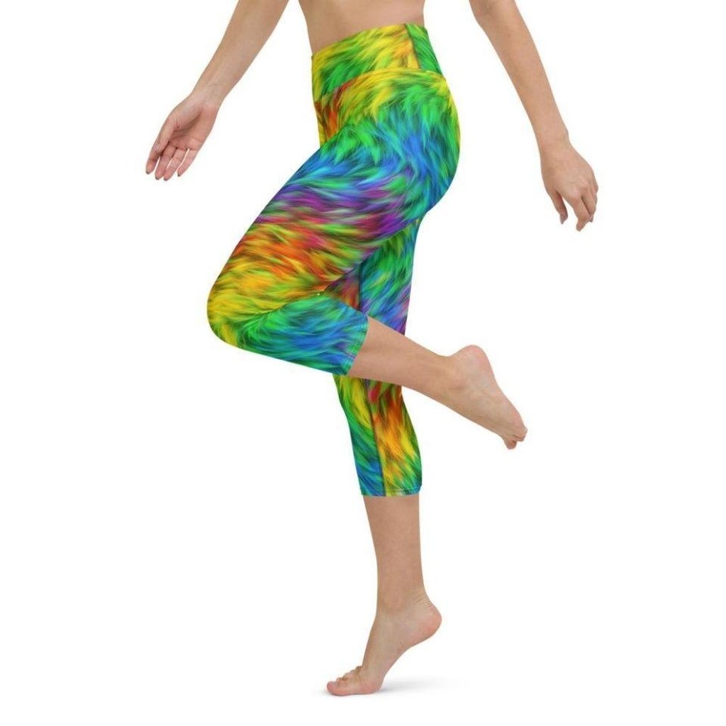 Fluffy Rainbow Yoga Capris