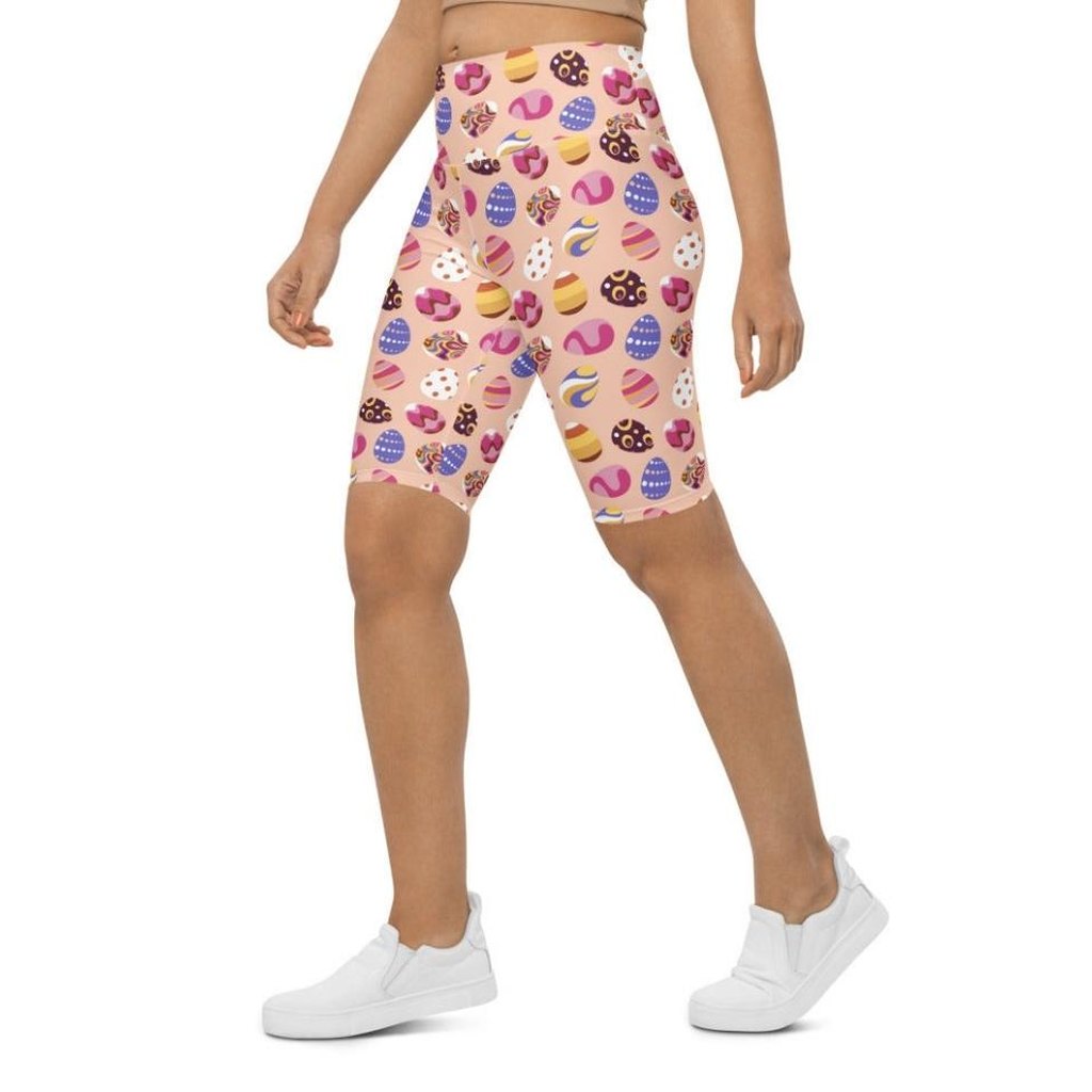Fun Easter Eggs Pattern Biker Shorts