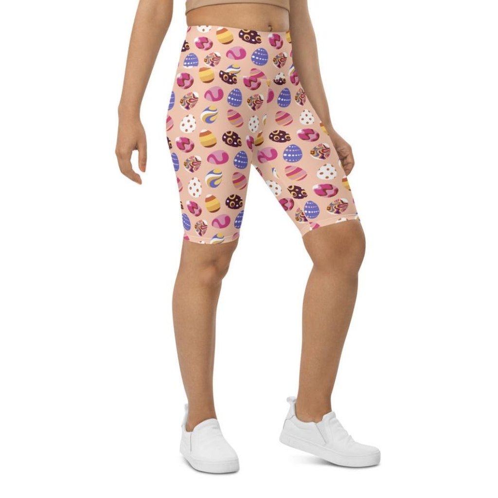 Fun Easter Eggs Pattern Biker Shorts