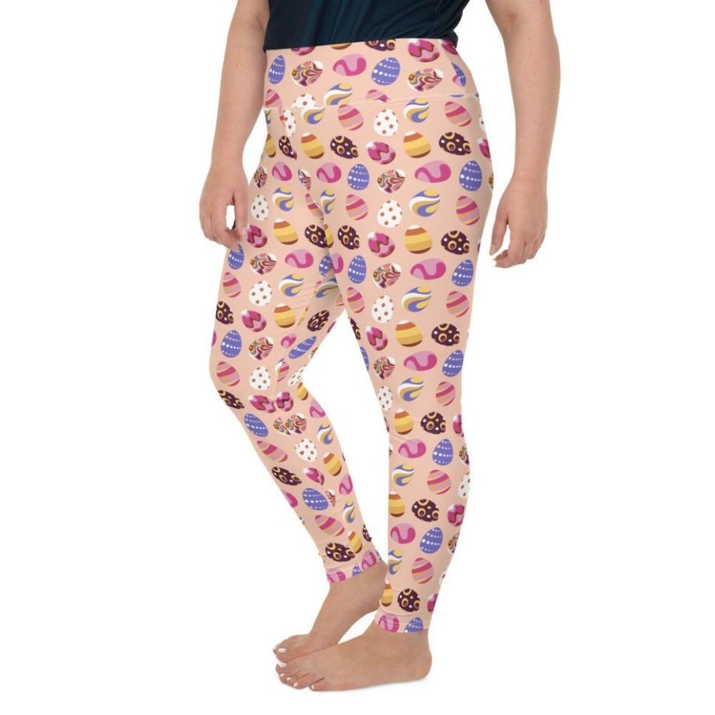 Fun Easter Eggs Pattern Plus Size Leggings