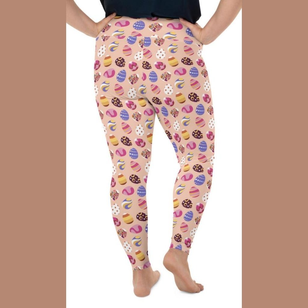 Fun Easter Eggs Pattern Plus Size Leggings