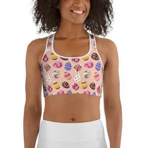 Fun Easter Eggs Pattern Sports Bra