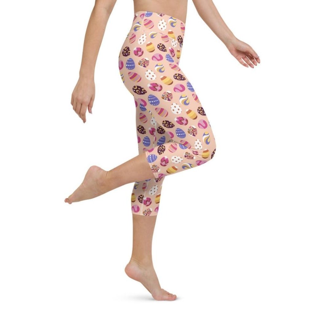 Fun Easter Eggs Pattern Yoga Capris