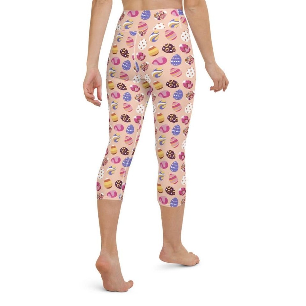 Fun Easter Eggs Pattern Yoga Capris
