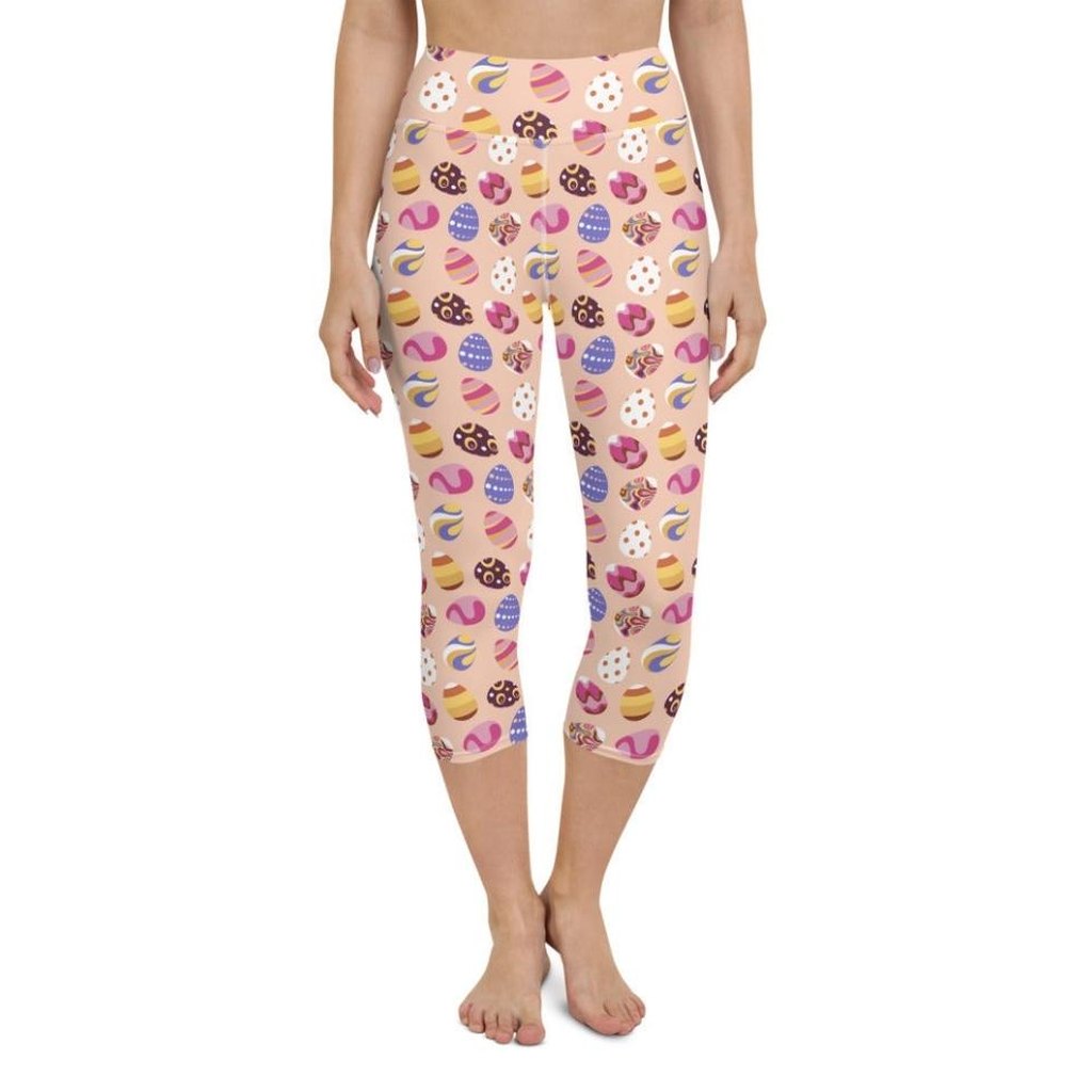 Fun Easter Eggs Pattern Yoga Capris