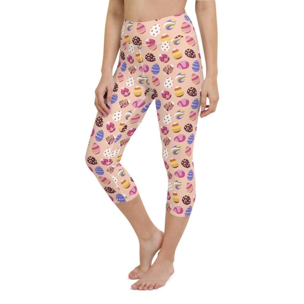 Fun Easter Eggs Pattern Yoga Capris