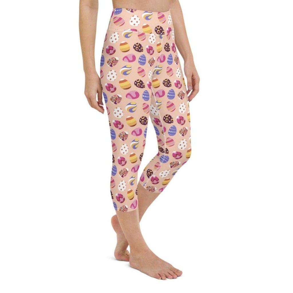 Fun Easter Eggs Pattern Yoga Capris
