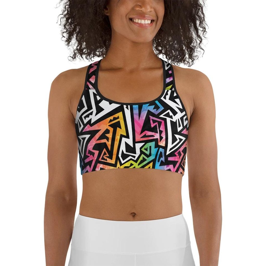 Funky Geometric Sports Bra