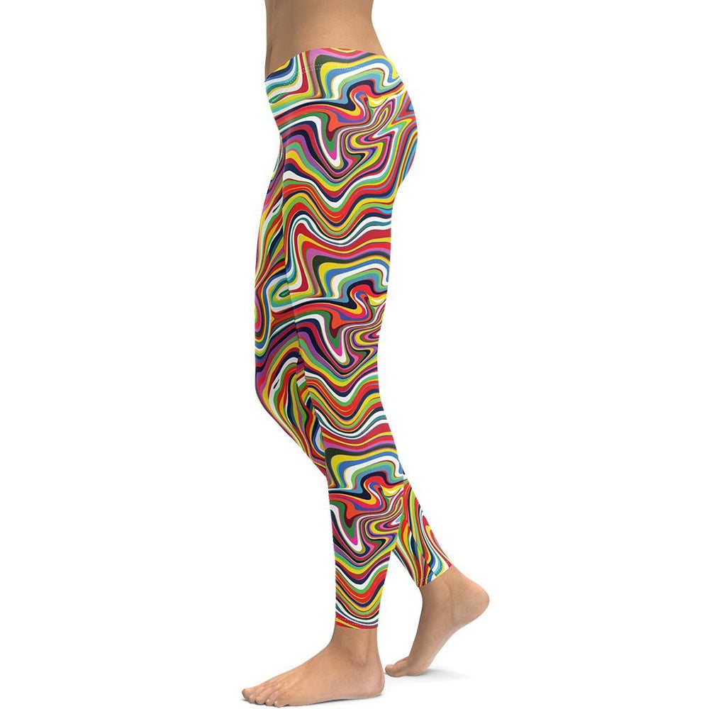 Funky Psychedelic Patterned Leggings FIERCEPULSE