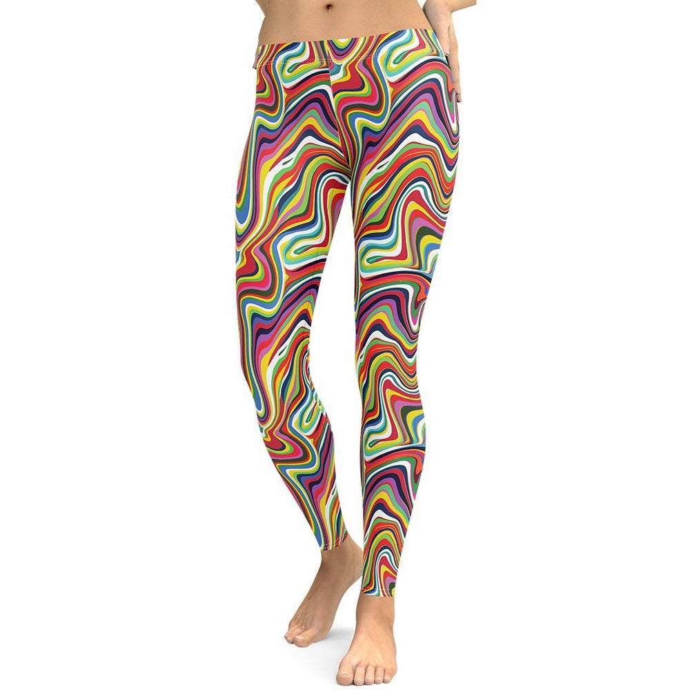 Funky Psychedelic Patterned Leggings | FIERCEPULSE