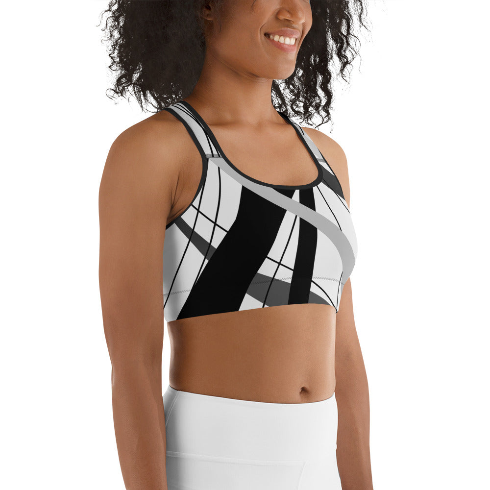 Geometric Lines Sports Bra