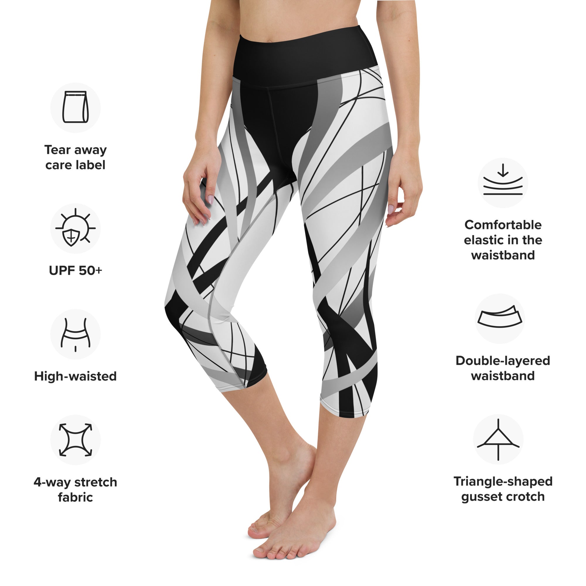 Geometric Lines Yoga Capris