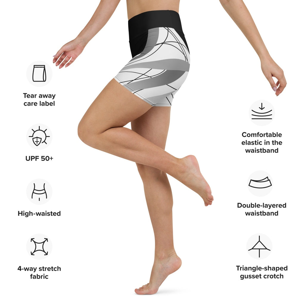 Geometric Lines Yoga Shorts