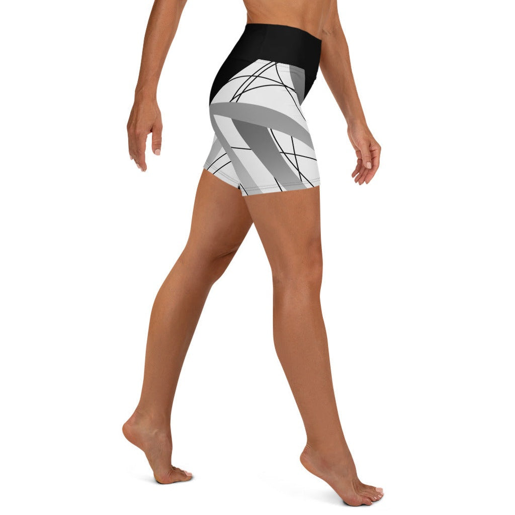 Geometric Lines Yoga Shorts
