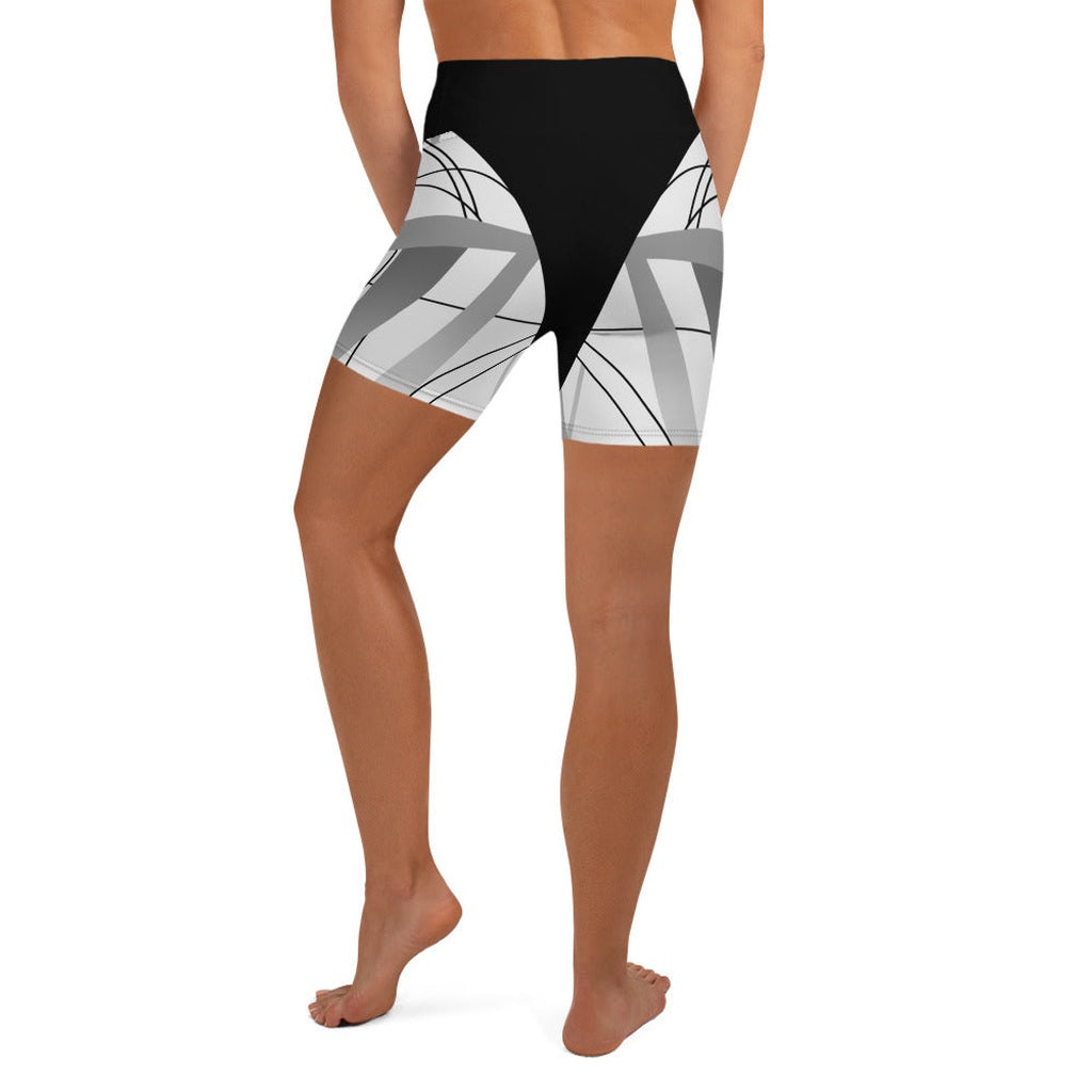 Geometric Lines Yoga Shorts