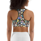 Geometric Mirror Glass Sports Bra