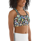 Geometric Mirror Glass Sports Bra