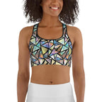 Geometric Mirror Glass Sports Bra