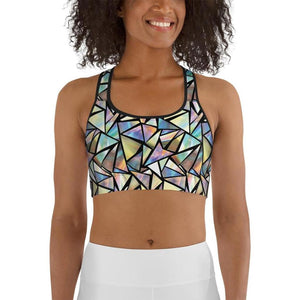 Geometric Mirror Glass Sports Bra