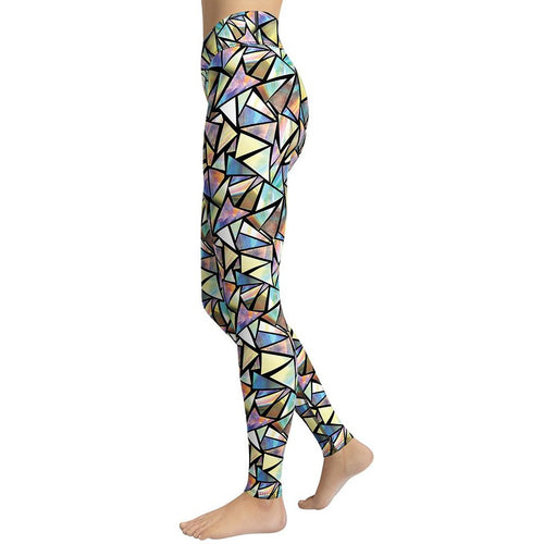 Geometric Mirror Glass Yoga Leggings