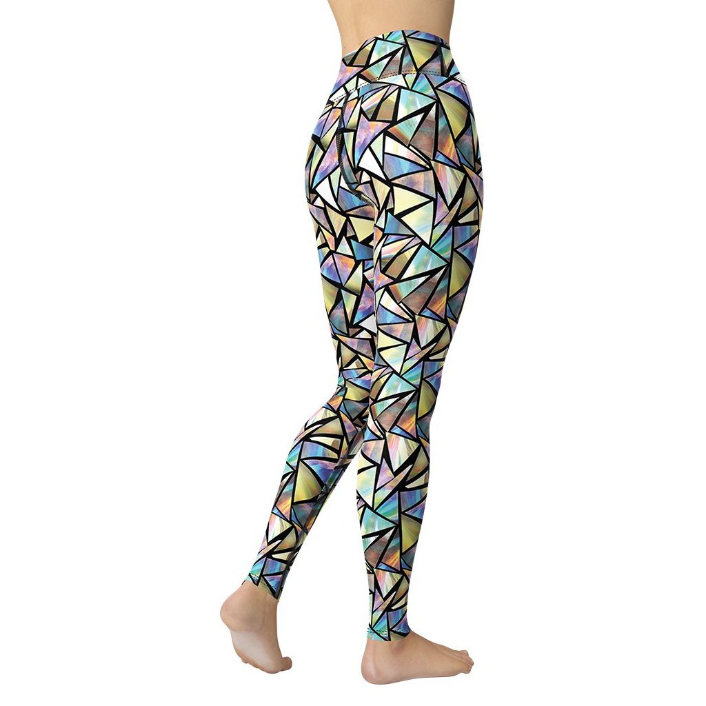 Geometric Mirror Glass Yoga Leggings