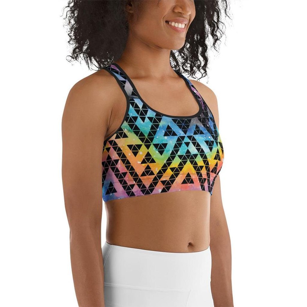 Geometric Space Sports Bra