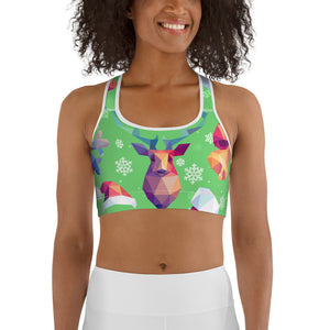 Geometric Vibe Christmas Sports Bra