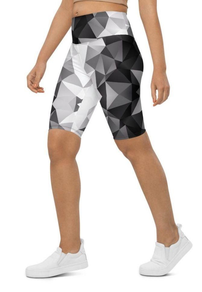 Glass Geometric Biker Shorts