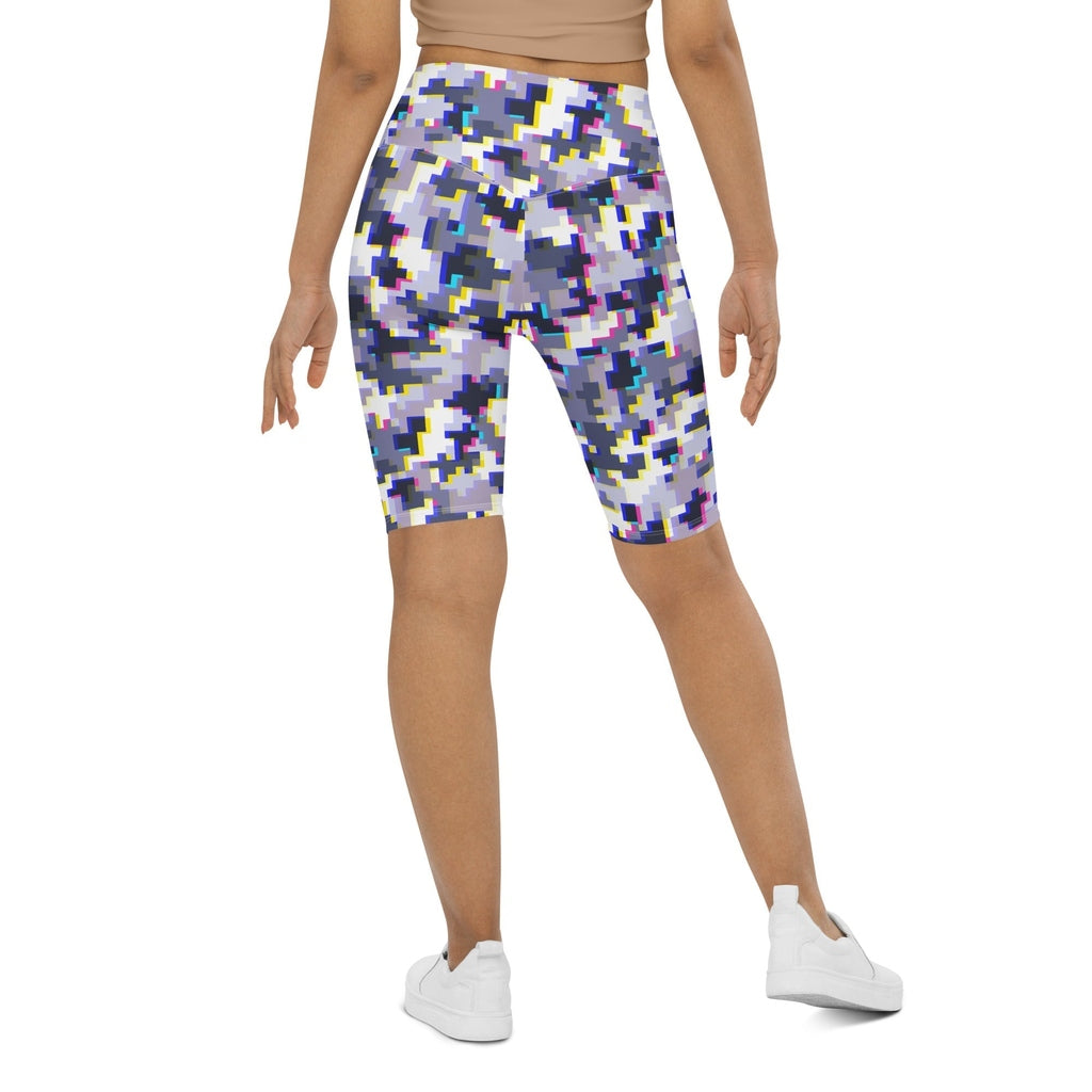 Glitchy Camo Biker Shorts