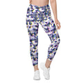 Glitchy Camo Crossover Leggings With Pockets